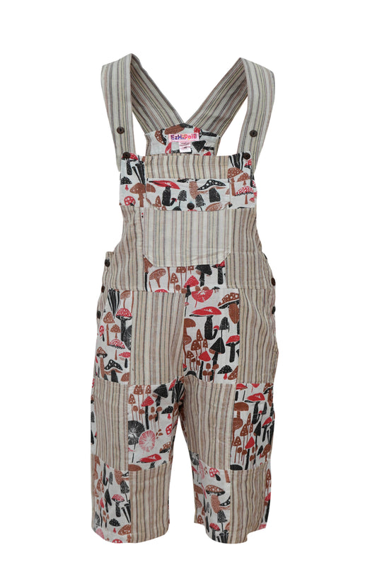 Women's Short Dungarees Patchwork Cotton Hippie Summer Jumpsuits