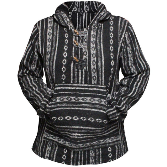 Women's Multicolored Hippie Pullover Hoodie Boho Baja