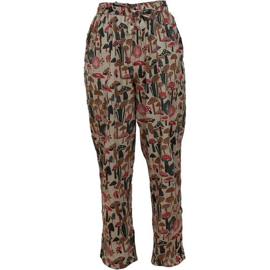 Womens Hippie Trouser Mushroom Print Harem Pants Elastic Waist Yoga Boho Pajama