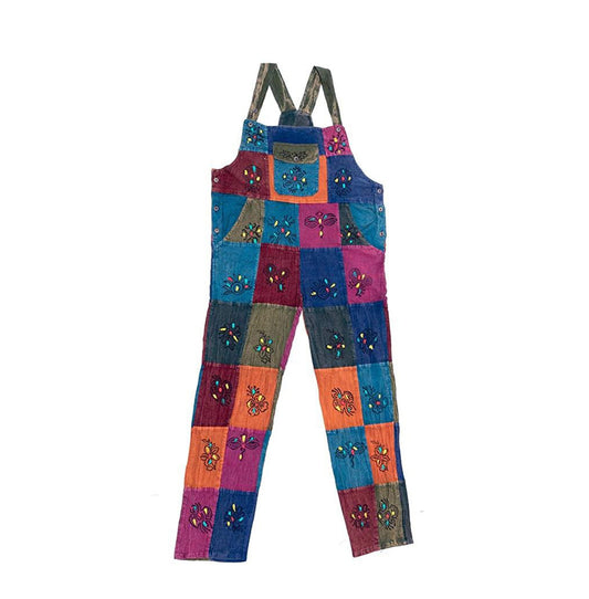 Unisex Patchwork Dungarees