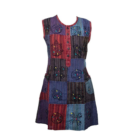 Women's Stonewashed Patchwork Dress