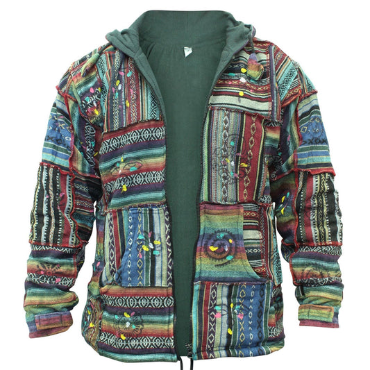Men's Cotton Outstiched Hippie Hoodie Jacket