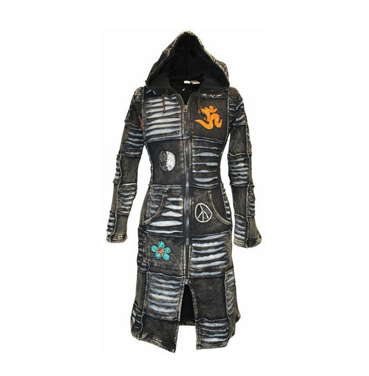 Women's Black Om Gothic Coat