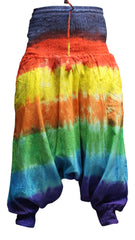 Tie Dye Harem Pants, Colourful Yoga Boho Baggy Trousers Hippie Clothes