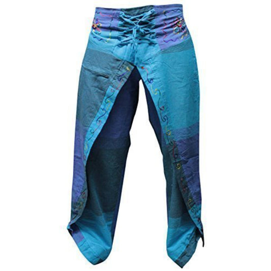 WOMEN MULTICOLOURED HIPPIE WRAP TROUSER PANTS