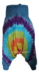Tie Dye Harem Pants, Colourful Yoga Boho Baggy Trousers Hippie Clothes