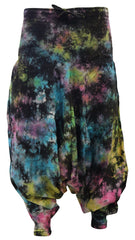 Tie Dye Harem Pants, Colourful Yoga Boho Baggy Trousers Hippie Clothes