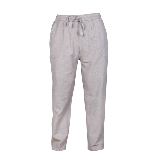 WOMENS PLAIN TROUSERS ELASTICATED WAIST YOGA PANTS WITH POCKETS