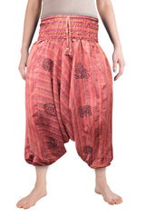 Ezhippie Womens Stonewashed Striped Harem Pants Hippie Trouser