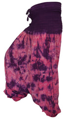 Tie Dye Harem Pants, Colourful Yoga Boho Baggy Trousers Hippie Clothes