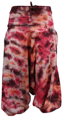 Tie Dye Harem Pants, Colourful Yoga Boho Baggy Trousers Hippie Clothes