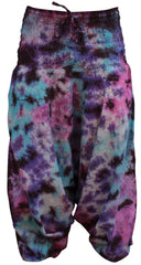 Tie Dye Harem Pants, Colourful Yoga Boho Baggy Trousers Hippie Clothes