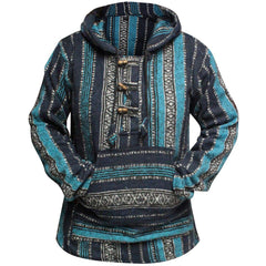 Women's Multicolored Hippie Pullover Hoodie Boho Baja