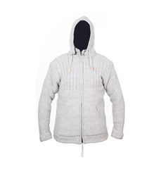 Men's Woolen High Neck Fleece Lined Camping Warm Jacket