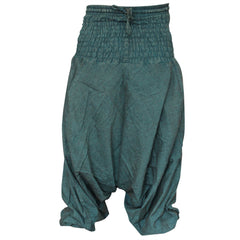 WOMEN STONEWASHED LOOSE FIT PLAIN HIPPIE HAREM TROUSER