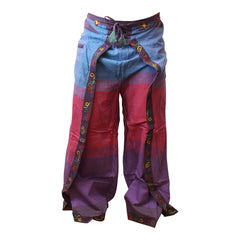 WOMEN MULTICOLOURED HIPPIE WRAP TROUSER PANTS