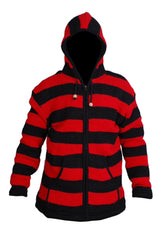Men's Striped Zip Up Hooded Jacket