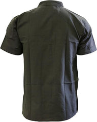 Mens Plain Cottton Grandad Shirt Short Sleeve Hippie Summer Casual Light Top