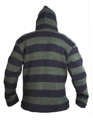 Men's Striped Zip Up Hooded Jacket