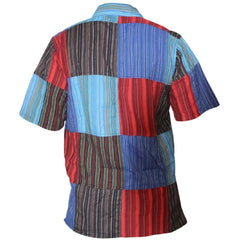 MENS SHORT SLEEVED COLORFUL HIPPIE GRANDAD SHIRT