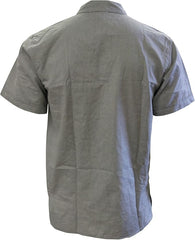 Mens Plain Cottton Grandad Shirt Short Sleeve Hippie Summer Casual Light Top