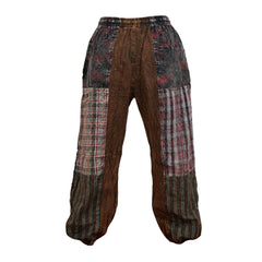 Womens Hippie Trousers Catch Stitch Patchwork Pants Festival Clothes