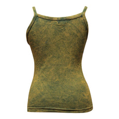 WOMEN RAZOR CUT FLOWER EMBROIDERED HIPPIE TANK TOP