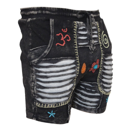 WOMEN FADED STONEWASHED CASUAL SUMMER PANT HOLIDAY HIPPIE SHORTS