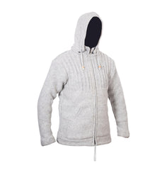 Men's Woolen High Neck Fleece Lined Camping Warm Jacket