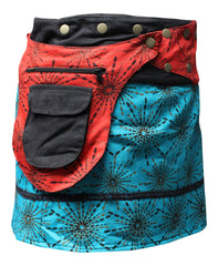 WOMEN REVERSIBLE BOTH SIDE WRAP ROUND HIPPIE POPPER SKIRTS