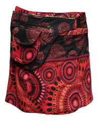 WOMEN REVERSIBLE BOTH SIDE WRAP ROUND HIPPIE POPPER SKIRTS