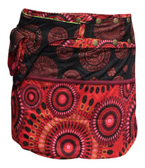 WOMEN REVERSIBLE BOTH SIDE WRAP ROUND HIPPIE POPPER SKIRTS