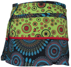 WOMEN REVERSIBLE BOTH SIDE WRAP ROUND HIPPIE POPPER SKIRTS