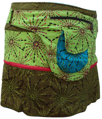 WOMEN REVERSIBLE BOTH SIDE WRAP ROUND HIPPIE POPPER SKIRTS