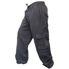 MENS PLAIN COLOUR HEMP HIPPIE COMBAT TROUSERS