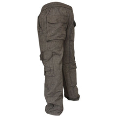 MENS PLAIN COLOUR HEMP HIPPIE COMBAT TROUSERS