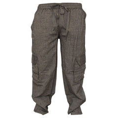 MENS PLAIN COLOUR HEMP HIPPIE COMBAT TROUSERS