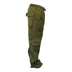 MENS PLAIN COLOUR HEMP HIPPIE COMBAT TROUSERS