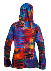 Women's Tie-Dye Cotton Stylish Festival Hippy Ribbed Hoodie
