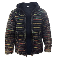 Men's Slashed Detail Hooded Jacket