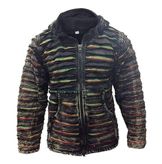 Men's Slashed Detail Hooded Jacket