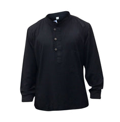 Men's Linen Collarless Grandad Shirt