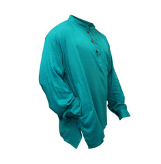 Men's Linen Collarless Grandad Shirt