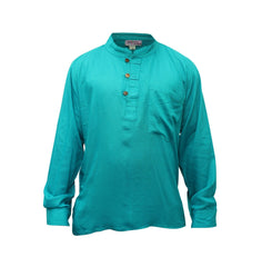 Men's Linen Collarless Grandad Shirt