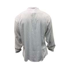 Men's Linen Collarless Grandad Shirt