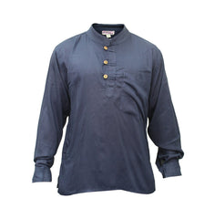 Men's Linen Collarless Grandad Shirt