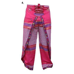 WOMEN MULTICOLOURED HIPPIE WRAP TROUSER PANTS