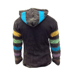 Men's Rainbow Striped Zip Up Hoodie