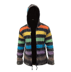 Men's Rainbow Striped Zip Up Hoodie