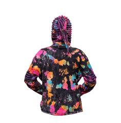 Women's Tie Dye Slashed Goth Hoodie